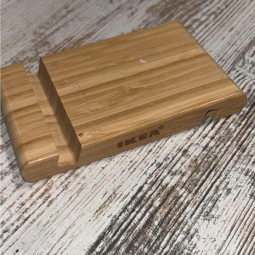 IKEA Natural Bamboo Phone Dock in Light Wood Tone